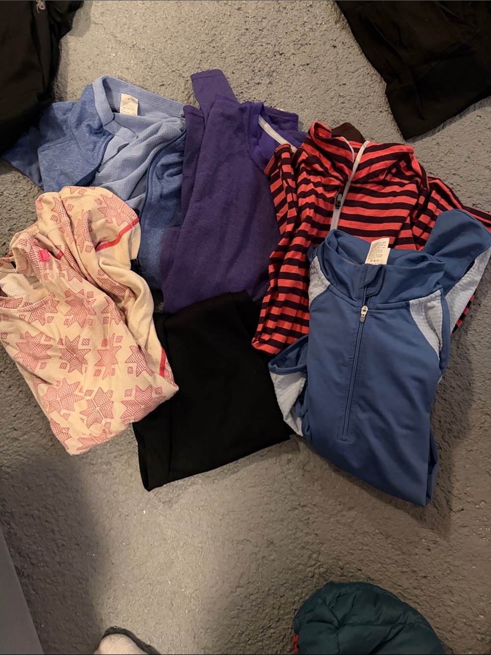 Patagonia Blue Zip Pullover with Mixed Color Tops